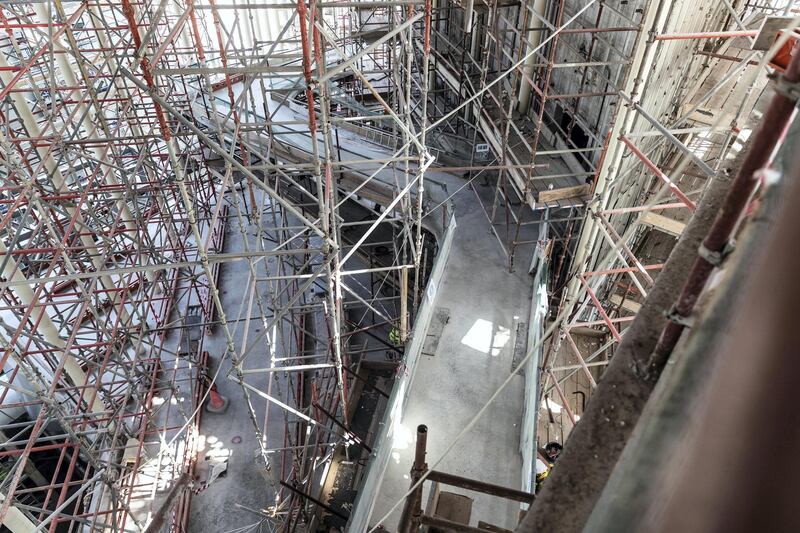 DUBAI, UNITED ARAB EMIRATES. 01 MARCH 2021. Construction work continueing at full scale on the Italian Pavilion at the Expo 2021 site in Dubai. (Photo: Antonie Robertson/The National) Journalist: Ramola Talwar. Section: National.