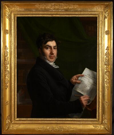 Jean-Francois Champollion, in a portrait by Madame de Rumilly from 1822. Courtesy Departement de l’Isere / Musee Champollion