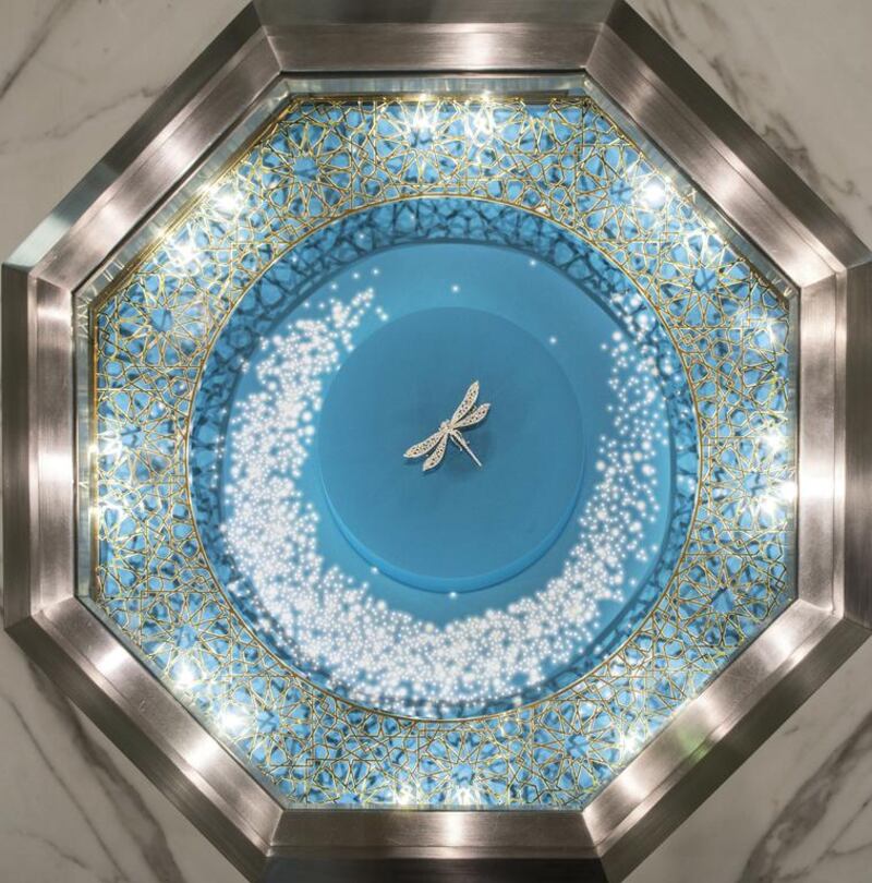 Tiffany’s Ramadan-themed window display with a diamond dragonfly brooch. Courtesy Tiffany & Co