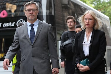 John Letts and Sally Lane, the parents of Jack Letts, arrive for their court case over money sent to their son in Syria. PA  