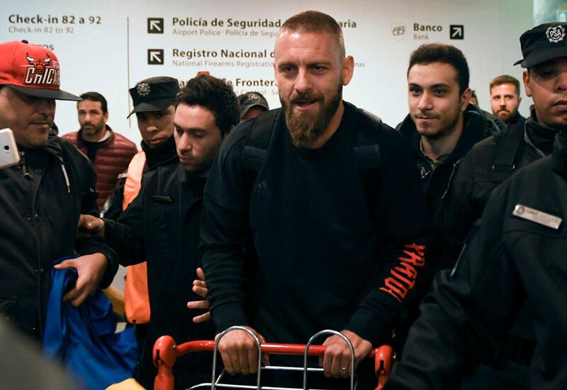 Daniele De Rossi - Roma midfielder declined the offer to retire a one-club man by joining Argentine giants Boca Juniors as a free agent. AFP