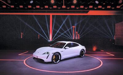 The Porsche Taycan was revealed on Wednesday September 4, 2019, at a solar farm in Germany, the Niagara Falls in Canada and on a wind farm in the Fujian Provence of China. Courtesy Porsche