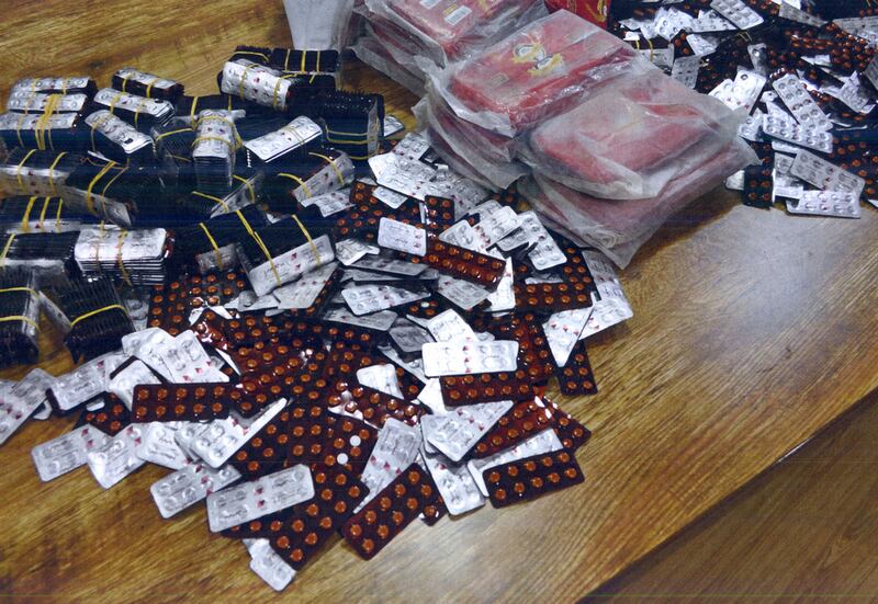 A previous drug bust by Ras Al Khaimah Police. Photo: RAK Police