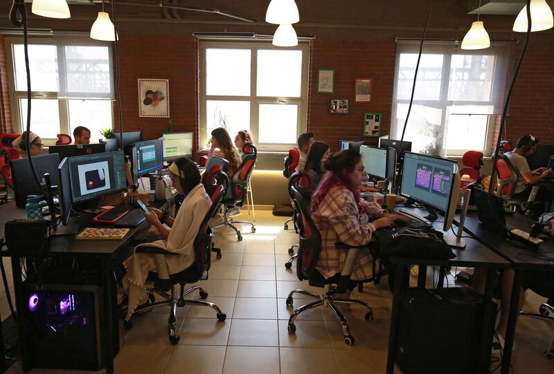 Developers at the office of Tamatem in the capital Amman.