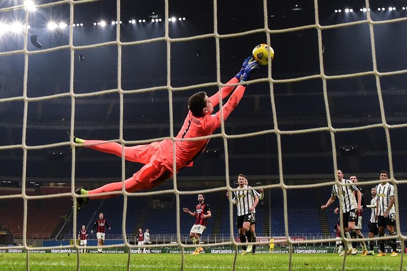 Juventus goalkeeper Wojciech Szczesny makes a  save. AFP