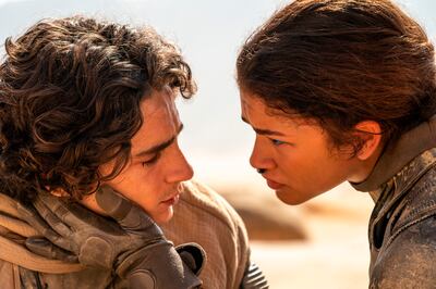 Timothee Chalamet and Zendaya in Dune: Part Two, one of the films that will also be available on OSN. AP
