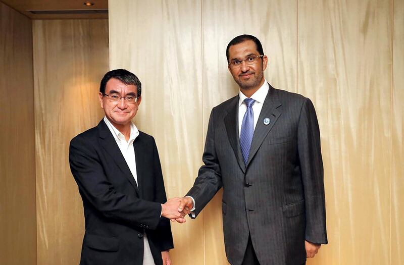 Dr. Sultan Al Jaber, UAE Minister of State and Group CEO of the Abu Dhabi National Oil Company, ADNOC met with Taro Kono, Foreign Minister at Tokyo in Japan. WAM