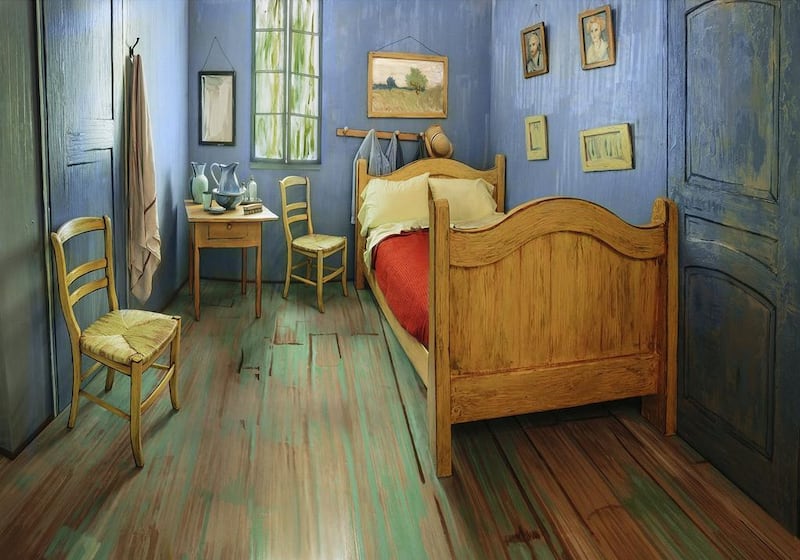 A Chicago apartment decorated to look like Vincent van Gogh’s painting of his bedroom in the south of France. Art Institute of Chicago via AP Photo