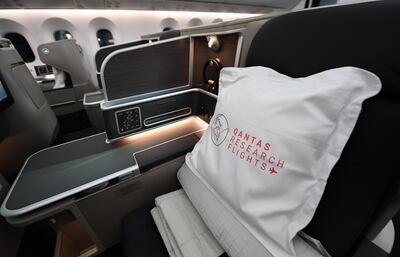 Passengers on Qantas' second Project Sunrise test flight from London to Sydney will be able to take advantage of the Dreamliner's lie-flat beds. Courtesy Qantas/James D Morgan