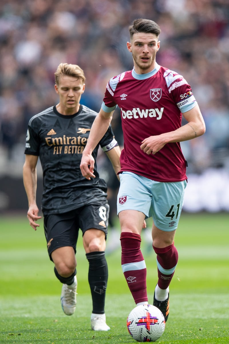 Declan Rice - 7. Began the move that led to the Hammers’ opener by pressing high and winning the ball from Partey. Crucial to everything positive the Hammers did in the second half. Getty