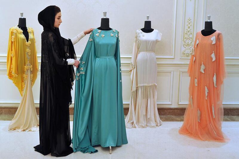 <a href="http://www.thenational.ae/business/the-life/emirati-designer-treats-her-handmade-dresses-like-gems">Fidda Al Marzouqi </a>has set up her own fashion label called Cabochon, named for a gemstone that has been polished but not faceted. Delores Johnson / The National