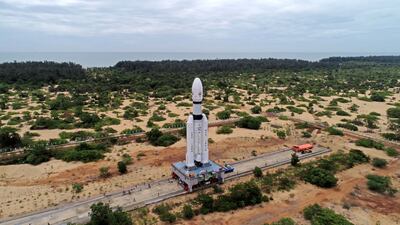 LVM3 M4 vehicle is moved to the launch pad. Photo: ISRO