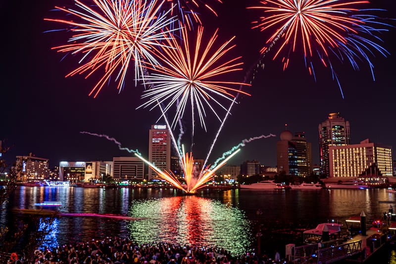 Al Seef in Dubai will put on waterfront fireworks displays between 8pm and 10pm on December 2