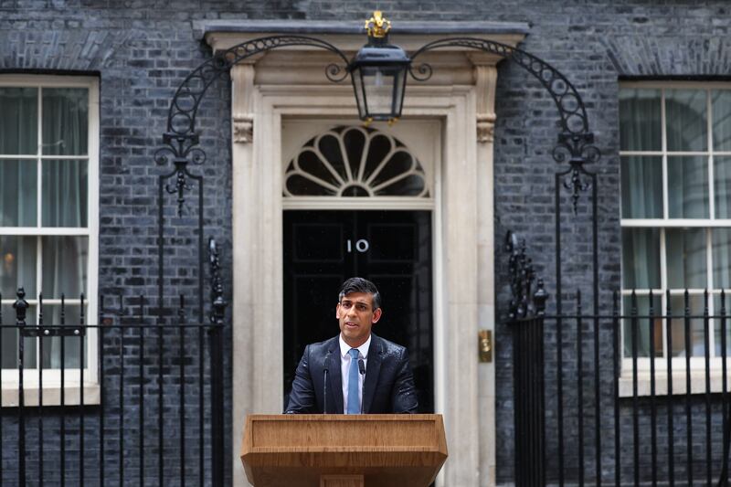 British Prime Minister Rishi Sunak announces July 4 as the date for the 2024 general election at No 10 Downing Street. Here, The National looks back at his political career. Getty Images
