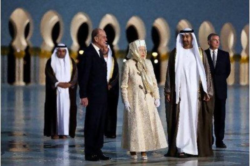 Queen Elizabeth II began her visit of the UAE yesterday – her first state visit to the Emirates in 31 years – with a tour of the Sheikh Zayed Grand Mosque.