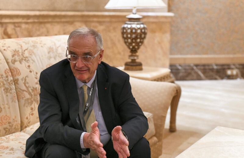 Abu Dhabi, United Arab Emirates - Hervé Guillou, Chairman and Chief Executive Officer of the Naval Group at Emirates Palace. Khushnum Bhandari for The National