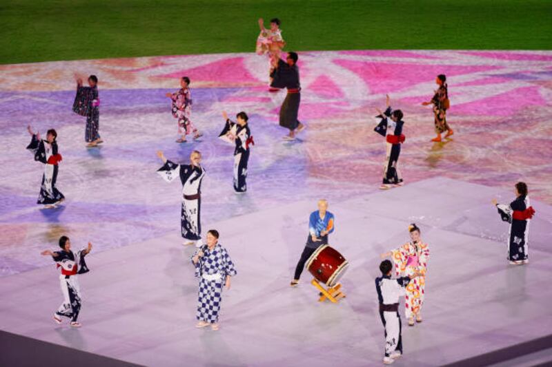 Performers during the closing ceremony on Sunday.