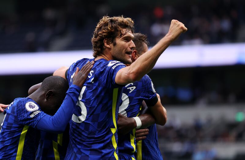 Left-back: Marcos Alonso (Chelsea) – The Spaniard was rampant in the second half at Tottenham, taking the corner for Thiago Silva’s goal and almost scoring himself. Getty Images