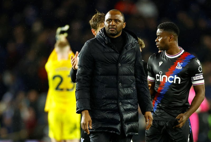 Crystal Palace are yet to win a match in 2023 under Patrick Vieira. A run of 12 games without a win has cost the Frenchman his job. PA
