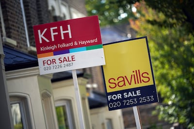 For sale signs in Islington, north London. Mortgage lenders have already increased rates on new products and withdrawn some from the market