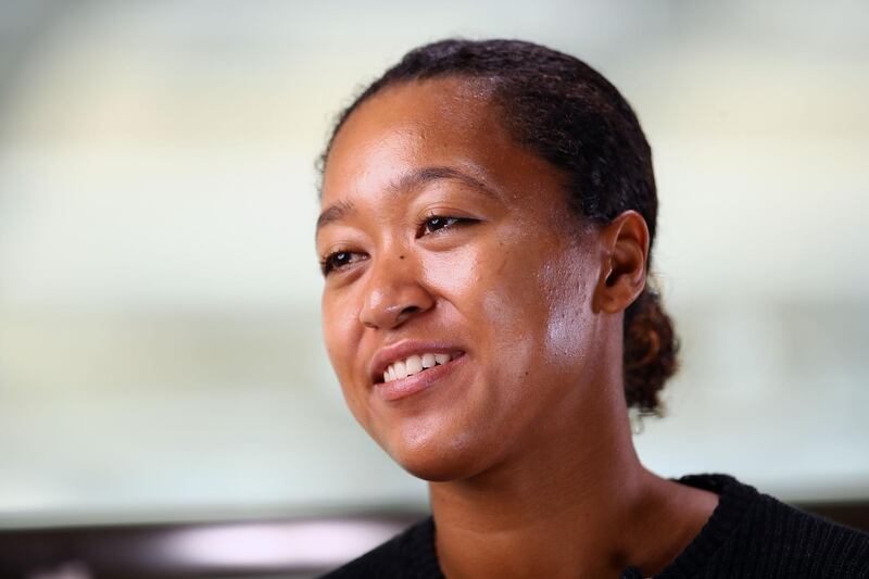 SINGAPORE - OCTOBER 20:  Naomi Osaka of Japan speaks during the All Access Hour press conference at Marina Bay Sands convention center on October 20, 2018 in Singapore.  (Photo by Clive Brunskill/Getty Images)