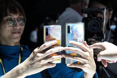 A Samsung smartphone. The company is one of several big tech firms that rely on three obscure materials made by a handful of Japanese outfits. Bloomberg