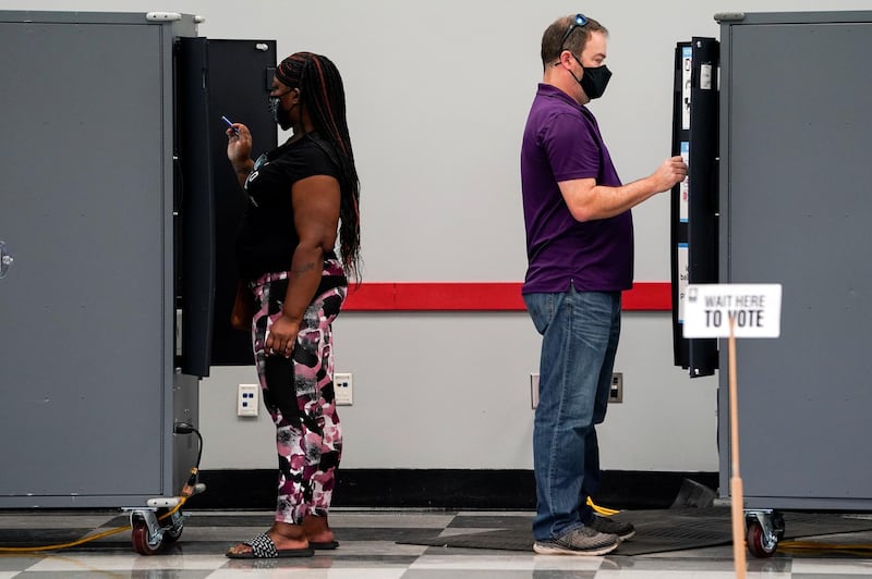 Voters cast their election ballots at a Fulton County polling station in Atlanta, Georgia, U.S. REUTERS