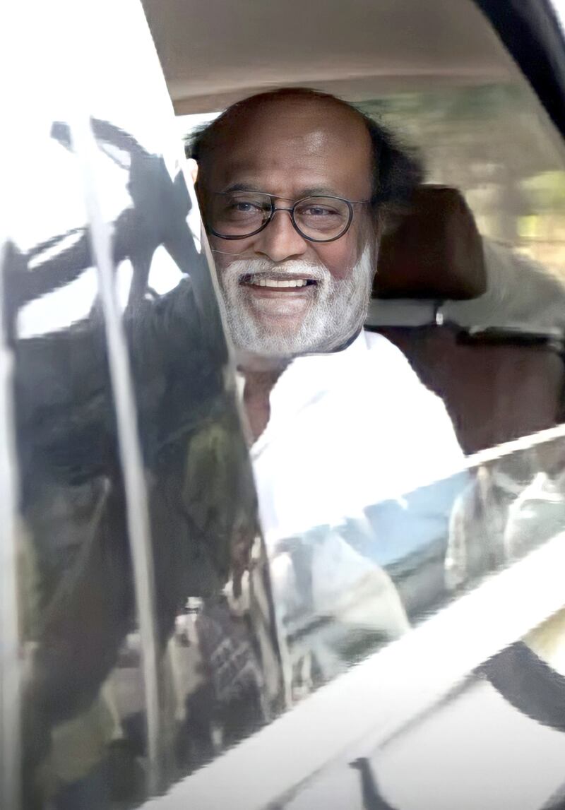 Rajinikanth at the wedding venue. Photo: Pallav Paliwal