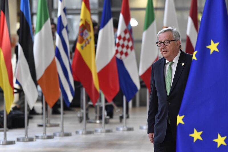 Jean-Claude Juncker, president of the European Commission, arrives for the European Union (EU) summit at the EU headquarters in Brussels, Belgium, on Tuesay, May 28, 2019. The horsetrading for the top EU jobs begins at a summit in Brussels with the European Parliament elections over. Photographer: Geert Vanden Wijngaert/Bloomberg