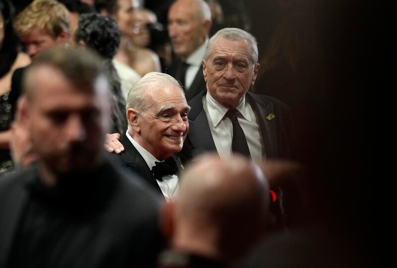 Martin Scorsese and Robert De Niro suit up for the premiere. AP