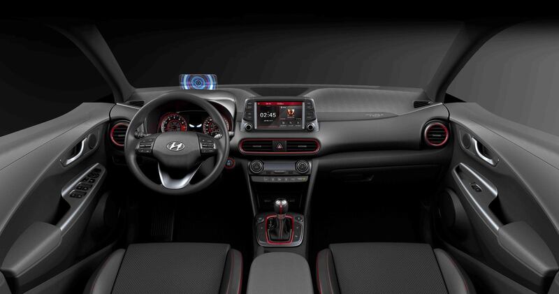 The interior features Tony Stark’s signature on the instrument panel, as well as those famous lit-up eyes on the dash. Hyundai