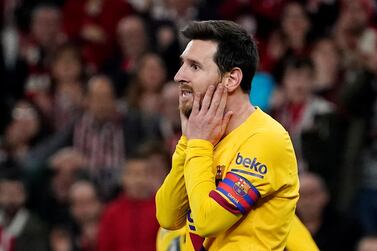 Barcelona's Lionel Messi during the Copa del Rey quarter-final against Athletic Bilbao. Reuters