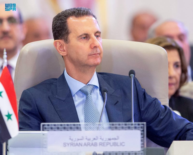 Syrian President Bashar Al Assad attending the Arab League Summit in Jeddah. SPA