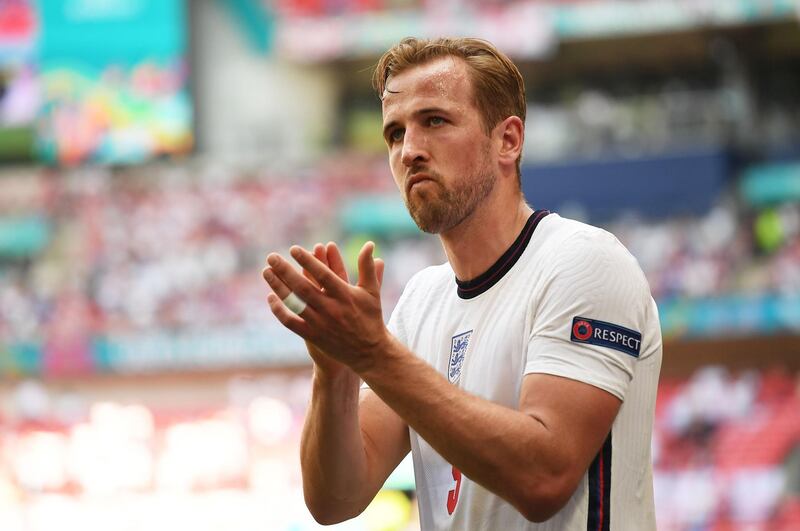 England's Harry Kane applauds fans as he is substituted. Reuters