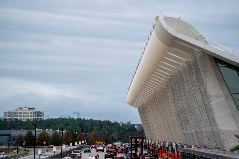 Dulles International Airport in Virginia, outside Washington DC, where the plane made an unscheduled landing. EPA