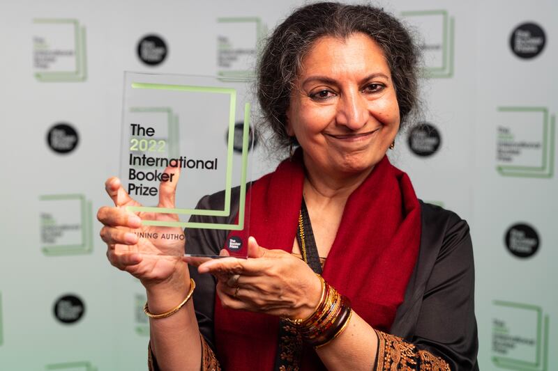 Geetanjali Shree author of Tomb of Sand, the winning book at The 2022 International Booker Prize Ceremony taking place at One Marylebone, London. Picture date: Thursday May 26, 2022. PA