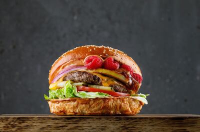 One of Ketch Up's colourful burgers. Photo: Ketch Up