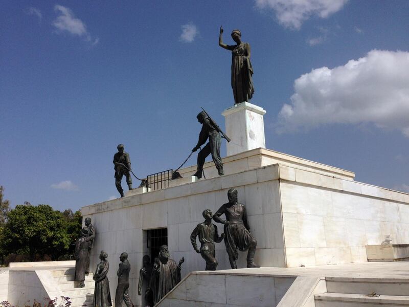 Nicosia is dotted with memorials to past conflicts. The 1973 Liberty Monument in the city's Greek zone honours paramilitary fighters of Ethniki Organosis Kyprion Agoniston, who fought British forces between 1955 and 1959. Declan McVeigh / The National