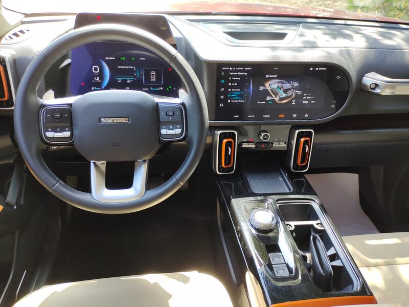 The cabin is equipped with Apple CarPlay, heated front seats and dual-zone air-conditioning. Photo: Gautam Sharma