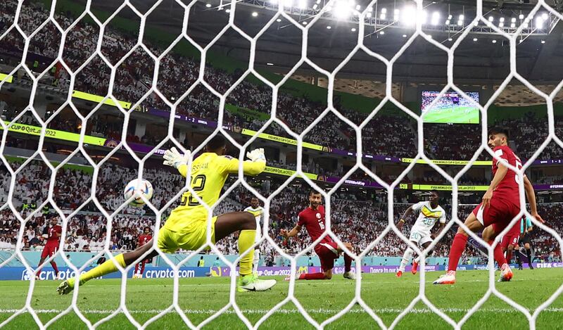 Bamba Dieng scores Senegal's third goal. Reuters