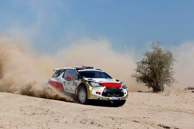 Sheikh Khalid Al Qassimi is leading the charge for the Abu Dhabi Citroen Total World Rally team in the Kuwait International Rally,