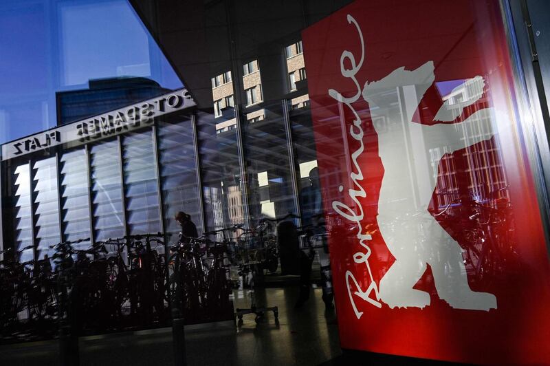 (FILES) In this file photo taken on February 15, 2019 a poster depicting the logo of the Berlin film festival is pictured at the Potsdamer Platz during the 69th Berlinale film festival in Berlin. Organisers of the Berlin film festival said on Mai 10, 2021 that pandemic conditions in the German capital had improved enough for them to hold the exclusively outdoor festival for the general public June 9-20.
The coronavirus outbreak forced the Berlinale to push back its usual February event and split it into two parts, with an all-online edition for critics and industry buyers which took part in February.
 / AFP / JOHN MACDOUGALL
