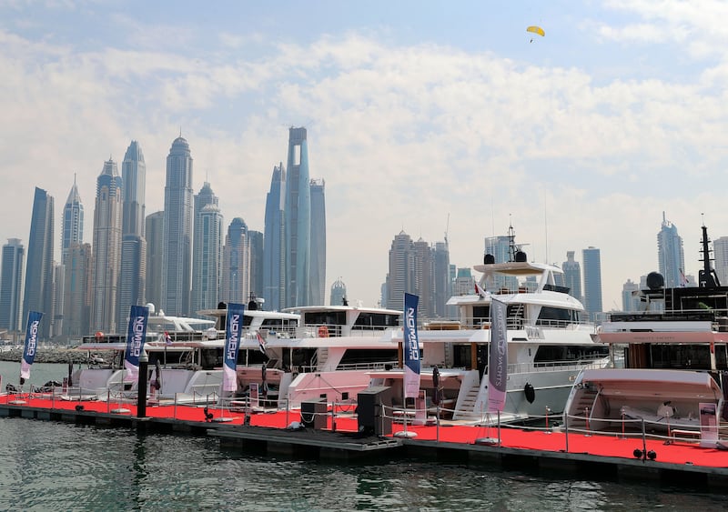 The Majesty and Nomad yachts by Gulf Craft on display at Dubai International Boat Show on February 28. All photos: Chris Whiteoak / The National