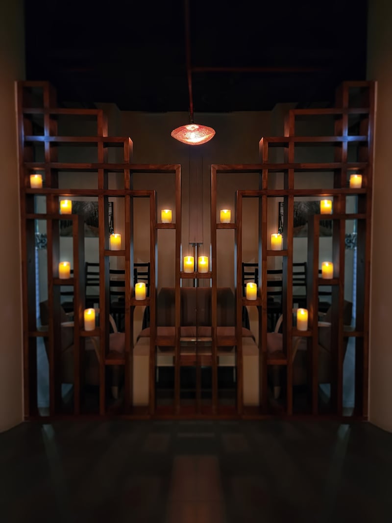 The restaurant's private dining area