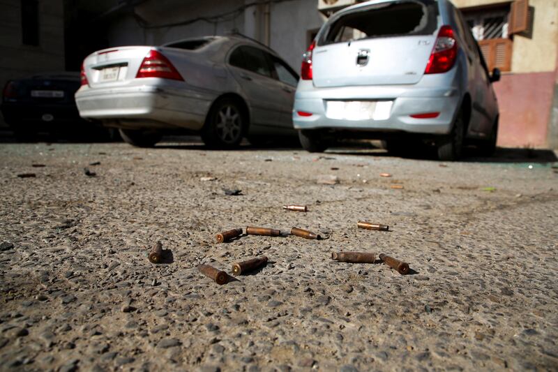 Empty bullets are found on the ground. Reuters