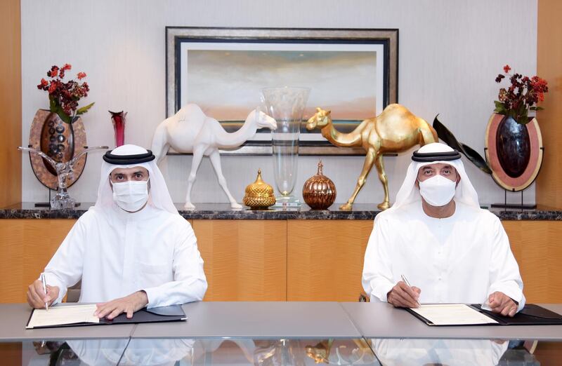 Sheikh Ahmed bin Saeed Al Maktoum, Emirates’ Chairman and Chief Executive and His Excellency Awadh Al Ketbi, Director General of Dubai Health Authority. Courtesy Emirates