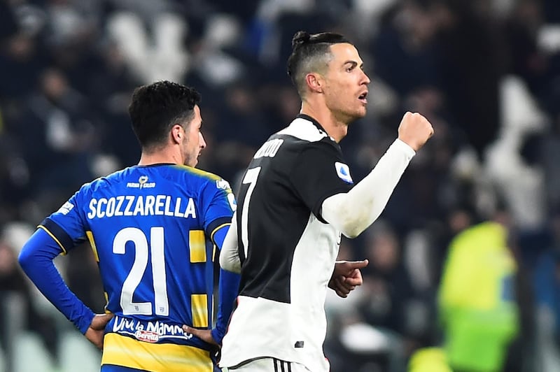 Juventus' Cristiano Ronaldo celebrates scoring his second goal in a 2-1 win over Parma in Serie A. Reuters