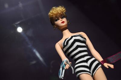 The first Barbie from 1959, which is on display at The World of Barbie, Santa Monica, California. AFP