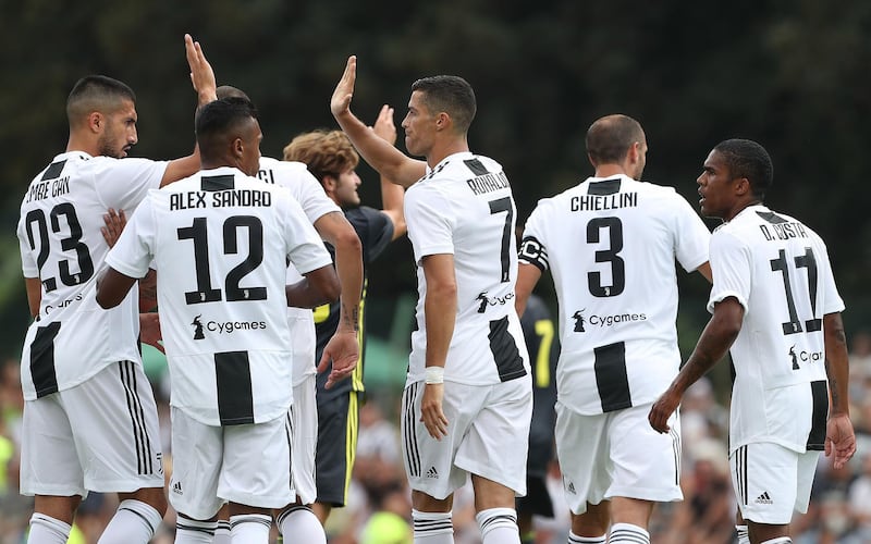 Ronaldo celebrates with his teammates after scoring the opening goal. Getty Images