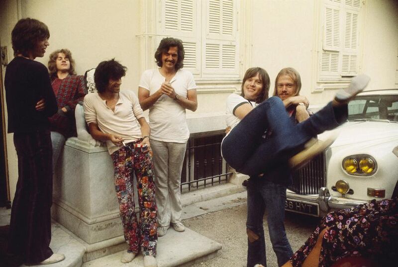 The Rolling Stones in front Villa Nellcote, Villefranche-sur-Mer, France, 1971. EPA